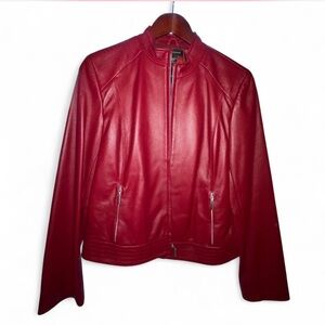 Valerie Stevens Vibrant Red Leather Jacket